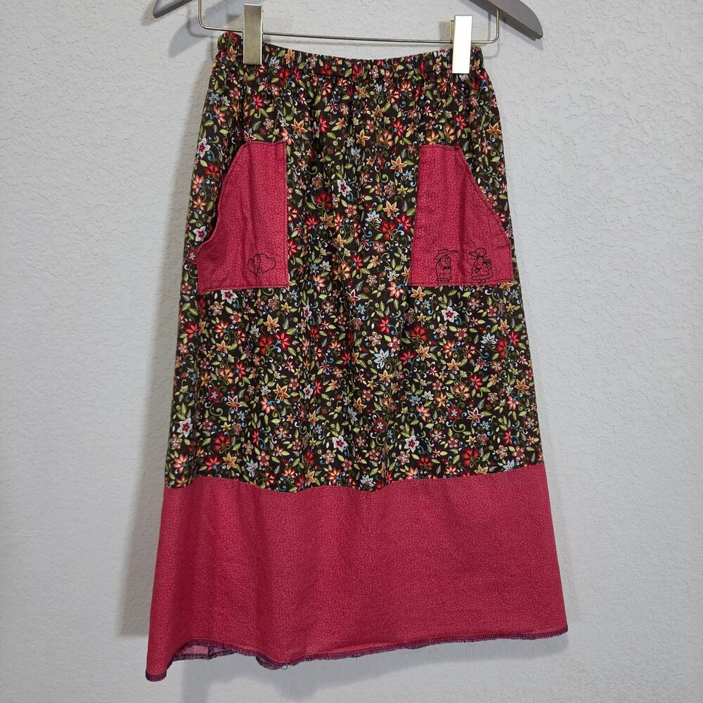 Handmade Skirt Floral Womens S / M Sunbonnet Sue Country Cottagecore Embroidered